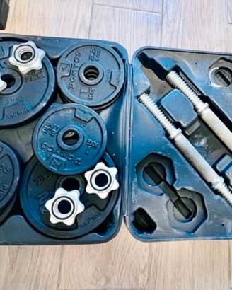 Kit manubri 20 kg valigetta pesi palestra weights 