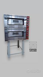 Forno pizzeria GAS 2 camere con supporto