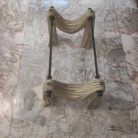 Tavolino salotto cristallo mol/pietra/ferro batt.