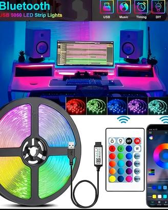 bobina led 5 mt. con telecomando e trasformatore