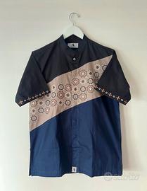 Camicia uomo cotone ricamo fiori M