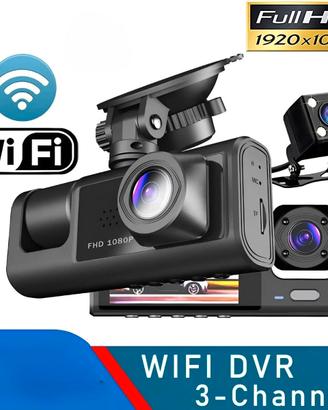DASH CAM WIFI 3 CAM FULL HD DVR CON RETROCAMERA