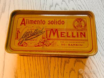 Scatola latta Alimento Mellin anni 40