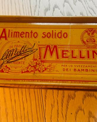 Scatola latta Alimento Mellin anni 40