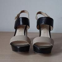 Sandali CAFèNOIR nero/beige n° 36 pelle con tacco