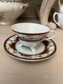 Tazzina con piattino in porcellana