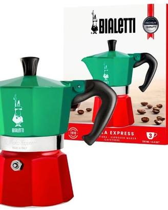 Bialetti Caffettiera Moka Express Tricolore