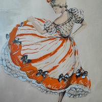 Litografia colorata e numerata Janicotte Cancan