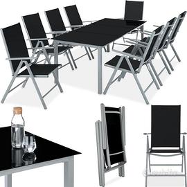 tectake® Set mobili da giardino, Tavolo con Sedie,