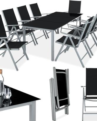 tectake® Set mobili da giardino, Tavolo con Sedie,