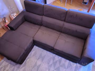 Divano ALCANTARA BLUE PARI AL NUOVO con penisola