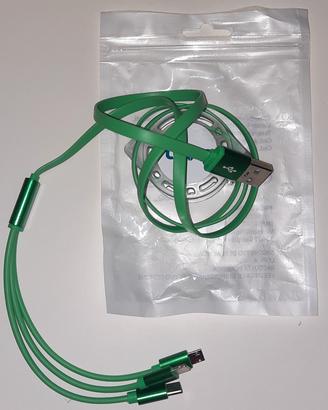 adattatore/cavo di ricarica USB a 3 uscite-1m-2pz)