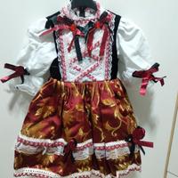 vestito carnevale bimba piccola tarantella tg 0 