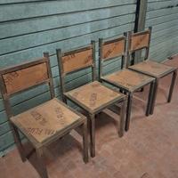sedie ferro e legno fatte a mano stile industriale