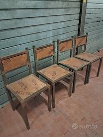 sedie ferro e legno fatte a mano stile industriale