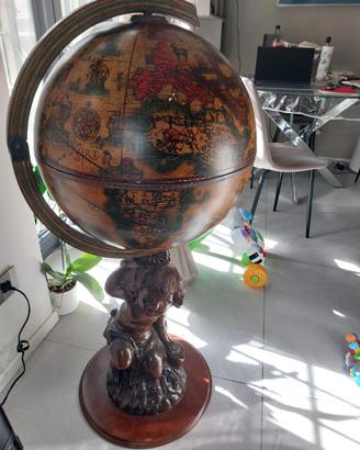 Mappamondo BarPorta Bottiglie Artigianale Scultura