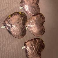 4 Cuscini a cuore in paillettes reversibili NUOVI