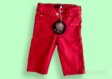 Jeans Miss Bluemarine rosso NUOVO  bimba 2/3 anni
