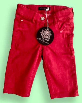 Jeans Miss Bluemarine rosso NUOVO  bimba 2/3 anni