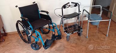 carrozzina disabili e deambulatore praticamente nu