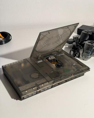 PS2 Slim Nero Trasparente + 2 Controller e Giochi