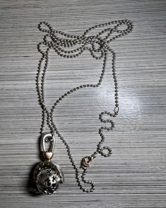 Collana la bebé suonamore in argento e oro rosa
