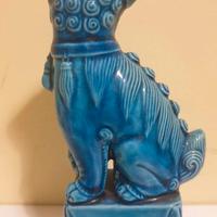 CANI DI FO STATUE CERAMICA BLU