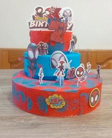 torta finta decorativa Spider Man