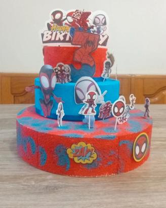 torta finta decorativa Spider Man