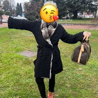 Cappotto in lana con collo e bordo in cincilla ‘