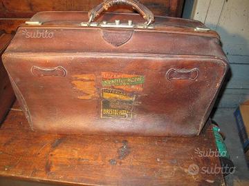 Antica borsa valigia pelle