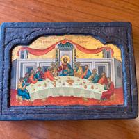 Copia fedele di vecchia icona bizantina.