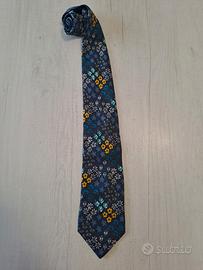 Cravatta Naj Oleari floreale blu,  Made in Italy, 