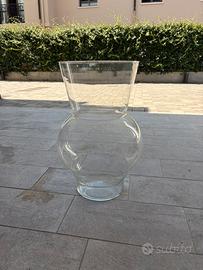 Grande vaso in vetro trasparente H 48 cm