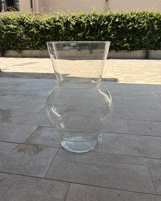 Grande vaso in vetro trasparente H 48 cm