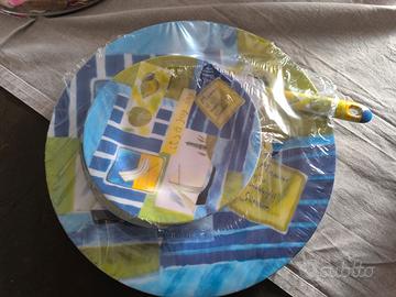 piatto torta plastica rigida con piattini e spatol
