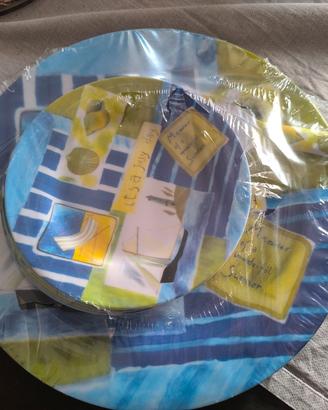 piatto torta plastica rigida con piattini e spatol