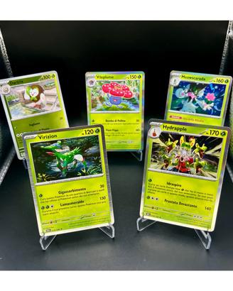 Lotto 5 Carte Pokémon Erba - Hydrapple & Virizio