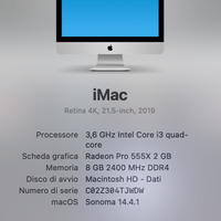 IMAC 21" del 2019