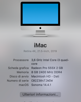 IMAC 21" del 2019