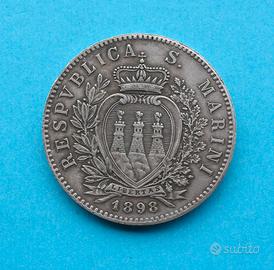 Repubblica di San Marino, 5 Lire 1898