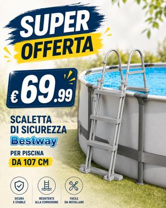 Scaletta Bestway  58330 per Piscina  H 84-107 cm