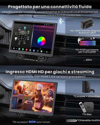 CarPlay Android Auto, ATOTO X10 modello da 13"