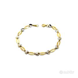 Bracciale oro giallo e oro bianco
