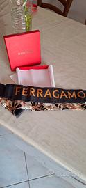 Ferragamo bandeau foulard in seta nuovo con scatol