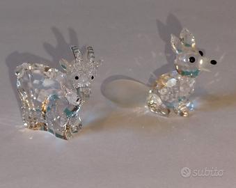 coppia animali swarovski volpe e capretta