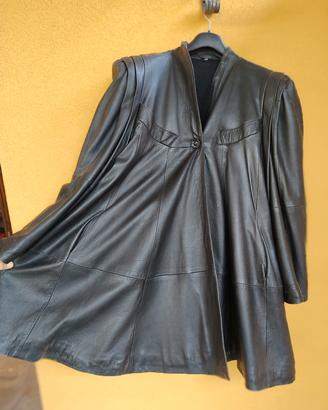 cappotto donna in vera pelle nero taglia M