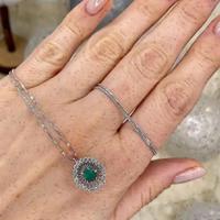 COLLANA ORO 18kt. CON DIAMANTI E SMERALDO NATURALE