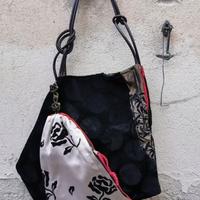 Borsa artigianale seta/velluto meravigliosa unica