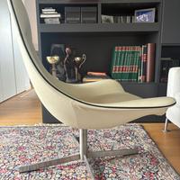 Poltrona Matteo Grassi in pelle color panna /crema